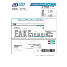 Ireland Flogas Natural Gas fake utility bill Word and PDF template