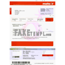 Ireland Meteor fake utility bill photoshop template PSD