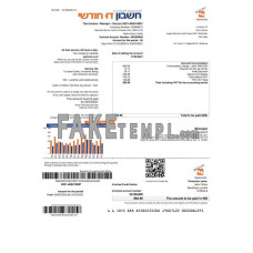 Israel Electric Corporation fake electricity utility bill Word and PDF template