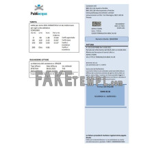 Italy Publiacqua fake utility bill Word and PDF template