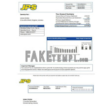 Jamaica Public Service (JPS) fake electricity utility bill Word and PDF template