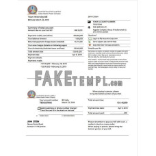 Jordan Jordanian Electric Power Co JEPCO fake electricity utility bill Word and PDF template