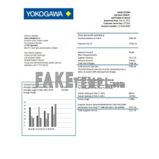 Kazakhstan Yokogawa Electric Kazakhstan fake utility bill Word and PDF template