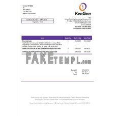 Kenya KenGen Electricity Generating Company fake utility bill Word and PDF template