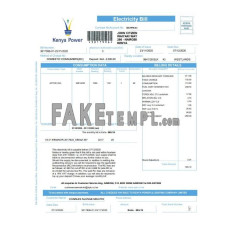 Kenya Power fake utility bill Word and PDF template