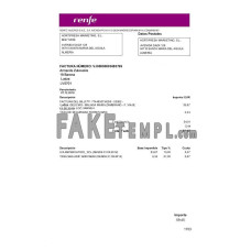 Latvia Renfe fake utility bill photoshop template PSD