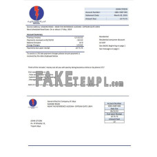 Libya General Electric Company electricitry fake utility bill Word and PDF template