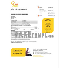 Macau CEM fake electricity utility bill Word and PDF template