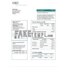 Mongolia Energy Corporation (MEC) fake electricity utility bill Word and PDF template