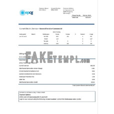 Montenegro Elektroprivreda Crne Gore (EPCG) fake electricity utility bill Word and PDF template