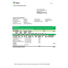 Netherlands KPN fake utility bill Word and PDF template