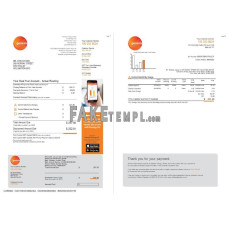 New Zealand Genesis Gas fake utility bill Word and PDF template 3 pages