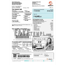 Philippines Meralco fake utility bill Word and PDF template