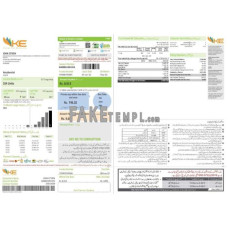 Pakistan KE fake electricity utility bill Word and PDF template 2 pages