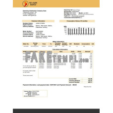 Palestine Electricity Distribution Company Gaza (GEDCO) fake utility bill Word and PDF template