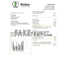 Philippines WeGen Energy Philippines fake utility bill Word and PDF template