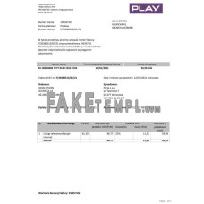 Poland Play fake utility bill Word and PDF template