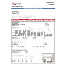 Qatar Power Company fake electricity utility bill Word and PDF template