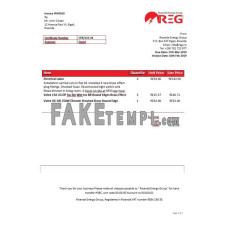 Rwanda Energy Group fake electricity utility bill Word and PDF template