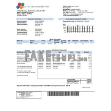 Saudi Quatro United Energy Co. fake utility bill Word and PDF template