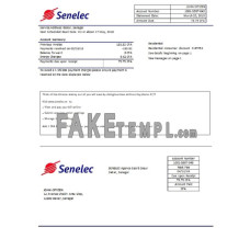 Senegal Senelec Agence Sacré Coeur Company fake electricity utility bill Word and PDF template