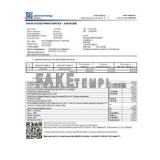 Serbia Електропривреда Србиjе fake electricity utility bill Word and PDF template