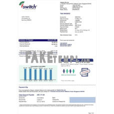 Singapore Iswitch fake energy utility bill photoshop template PSD