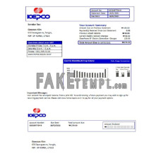 South Korea Electric Power Corporation fake electricity utility bill Word and PDF template