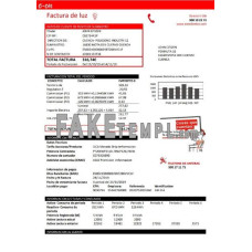 Spain E.ON fake electricity utility bill Word and PDF template