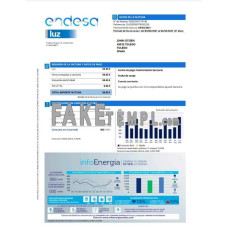 Spain Endesa luz fake utility bill Word and PDF template