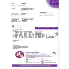 Spain ONO easy fillable fake utility bill Word and PDF template