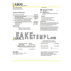 Sri Lanka LECO Company fake electricity utility bill Word and PDF template