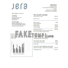 Thailand JERA power fake utility bill Word and PDF template