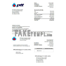 Thailand PTT gas fake utility bill Word and PDF template