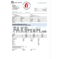 Turkey Gediz Elektrik fake utility bill Word and PDF template