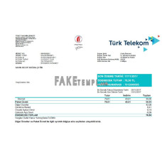 Turkey Turktelekom fake utility bill Word and PDF template