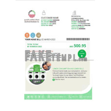 UAE Abu Dhabi Distribution Co fake utility bill Word and PDF template