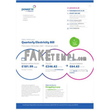 United Kingdom Power Ni fake utility bill Word and PDF template