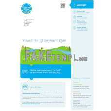 United Kingdom Thames fake water utility bill Word and PDF template, version 3