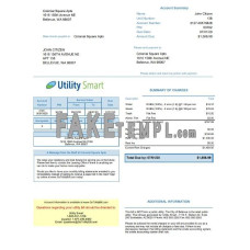 USA Arizona Utility Smart fake utility bill Word and PDF template