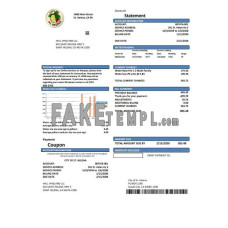 USA California City of St Helena fake utility bill Word and PDF template