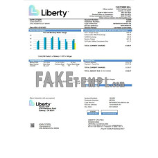 USA California Liberty Utilities fake utility bill Word and PDF template