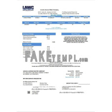 USA California Lincoln Avenue Water Company fake utility bill Word and PDF template