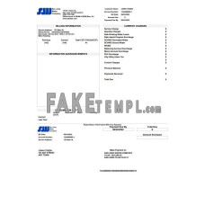 USA California San Jose fake water utility bill Word and PDF template