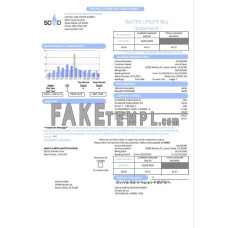 USA California Santa Clarita Water Division (SCWD) fake utility bill Word and PDF template