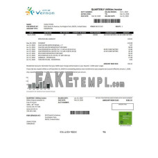 USA Canada City of Vernon fake water utility bill Word and PDF template