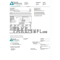 USA Cascade Natural Gas fake utility bill Word and PDF template