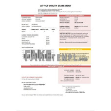 USA City of Utility fake water utility bill Word and PDF template