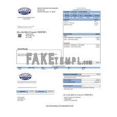 USA Clean fake water utility bill Word and PDF template