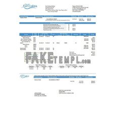 USA Colorado Fort Collins Utilities fake utility bill Word and PDF template